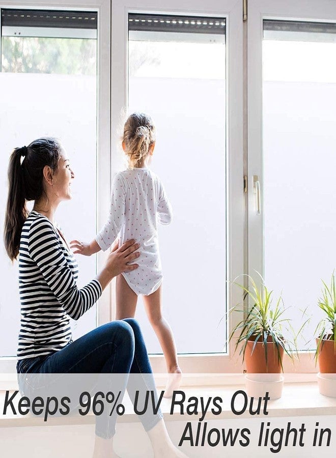 SUNBIRD Privacy Static Cling Adhesive Window Film,Frosted Glass Sticker for Bathroom II Kitchen II Home Etched Glass Vinyl Film (12x48_Inch) - Image 2